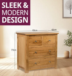 Hallowood Furniture Waverly Oak 2 Over 2 Chest Of Drawers - thumbnail 3