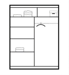 Arte Contemporary White & Black Sliding Door Wardrobe 150Cm - Mirrored Modern Storage - thumbnail 2