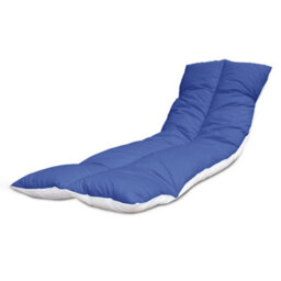 190X60Cm Sun Lounger Cushion, Polycotton Royal Blue Top, Elastic Straps, Multi-Use Garden, Patio, Camping, Uk Made (Pack Of 2) - thumbnail 1
