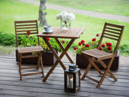 Beliani Bistro Set Folding Fiji Acacia Wood Light Brown - thumbnail 2