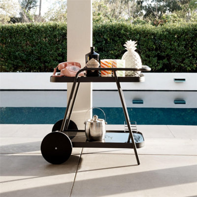 Novogratz Barbie Outdoor Bar Cart With Wheels Charcoal - image 1