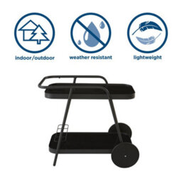 Novogratz Barbie Outdoor Bar Cart With Wheels Charcoal - thumbnail 4