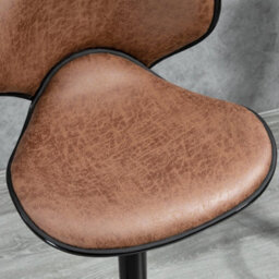 Bar Stool Set Of 2 Microfiber Cloth Adjustable Armless Chairs Brown - thumbnail 4