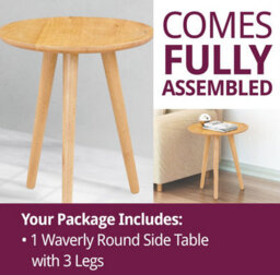Hallowood Furniture Waverly Small Round Side Table With 3 Legs - thumbnail 7