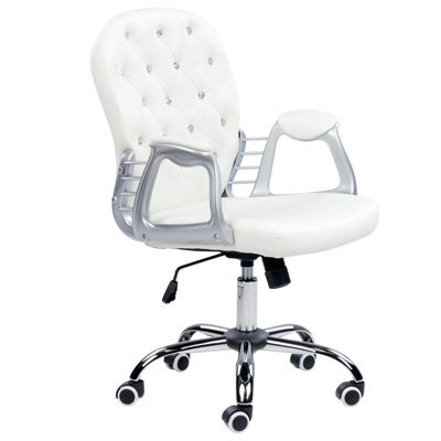 Beliani Desk Chair Princess Faux Leather White - image 1
