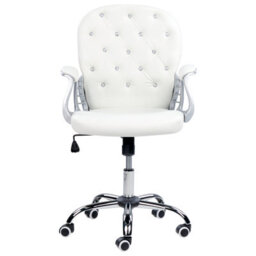 Beliani Desk Chair Princess Faux Leather White - thumbnail 6