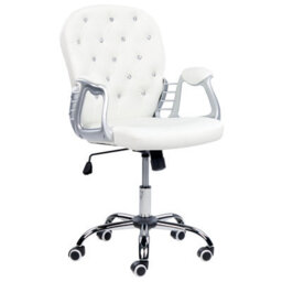 Beliani Desk Chair Princess Faux Leather White - thumbnail 5