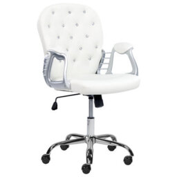 Beliani Desk Chair Princess Faux Leather White - thumbnail 4