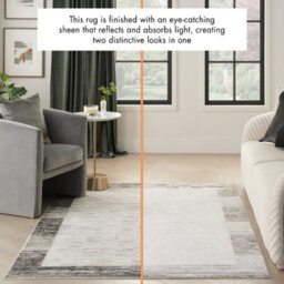 Grey Black Bordered Abstract Modern Easy To Clean Rug For Bedroom & Living Room-160Cm X 221Cm - thumbnail 3