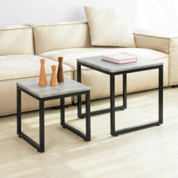 Sobuy Fbt42-Hg, Nesting Tables, Set Of 2 Coffee Table Side Table End Table, Grey,w50Xd50Xh50 - thumbnail 2