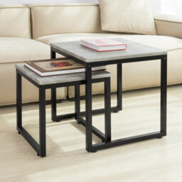 Sobuy Fbt42-Hg, Nesting Tables, Set Of 2 Coffee Table Side Table End Table, Grey,w50Xd50Xh50 - thumbnail 7