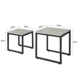 Sobuy Fbt42-Hg, Nesting Tables, Set Of 2 Coffee Table Side Table End Table, Grey,w50Xd50Xh50 - thumbnail 3