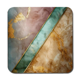 Benjamin Tate Design Marble Vein Luxe Placemat And Coaster Set With Gold Accents Limited Edition Artwork - thumbnail 3