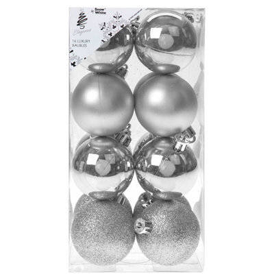 Christmas Bauble Decoration Hanging Tree Ornament X 16 5Cm Silver - image 1