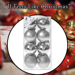 Christmas Bauble Decoration Hanging Tree Ornament X 16 5Cm Silver - thumbnail 7