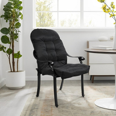 Thehotsale Pp Cotton Black Waterproof Chair Cushion Swing Patio Seat Pads With Ties 125Cm L X 53Cm W, 8Cm(T) - image 1