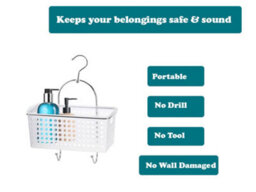Blue Canyon Single Hanging Shower Caddy Plastic Basket Rust-Resistant No-Drill Bathroom Shelf Organizer - thumbnail 4
