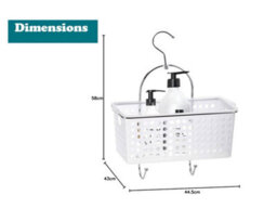 Blue Canyon Single Hanging Shower Caddy Plastic Basket Rust-Resistant No-Drill Bathroom Shelf Organizer - thumbnail 2