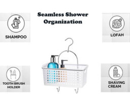 Blue Canyon Single Hanging Shower Caddy Plastic Basket Rust-Resistant No-Drill Bathroom Shelf Organizer - thumbnail 6