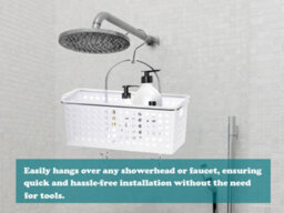 Blue Canyon Single Hanging Shower Caddy Plastic Basket Rust-Resistant No-Drill Bathroom Shelf Organizer - thumbnail 9