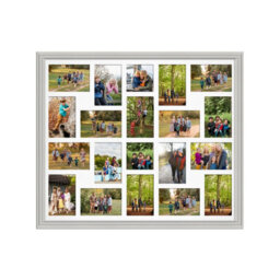 AK Frames 80X70Cm Light Grey Classic Multi Photo Frame With White Mount - Holds 20 Apertures (18X) 6X4, (2X) 4X4 Photos - thumbnail 1
