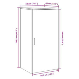 Vidaxl Storage Cabinet Black 50X45X103.5 Cm Engineered Wood - thumbnail 3