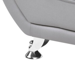 Beliani Sofa 3 Seater Leira Faux Leather Grey - thumbnail 8