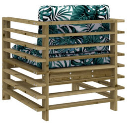 Berkfield Garden Chairs With Cushions 2 Pcs Impregnated Wood Pine - thumbnail 6