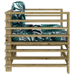 Berkfield Garden Chairs With Cushions 2 Pcs Impregnated Wood Pine - thumbnail 5