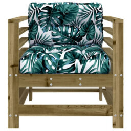 Berkfield Garden Chairs With Cushions 2 Pcs Impregnated Wood Pine - thumbnail 4
