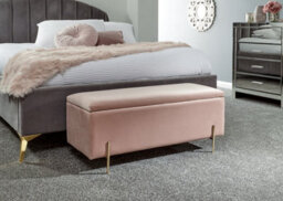 Gfw Mystica Velvet Storage Ottoman Blush Pink