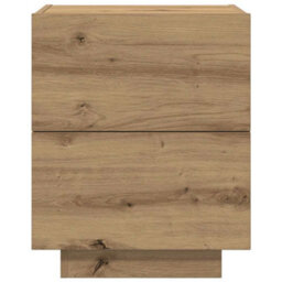 Berkfield Modern Bedside Cabinet With Led Lights Artisan Oak 45X40X55 Cm - thumbnail 6