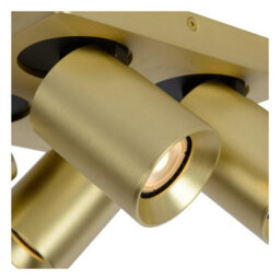 Lucide Nigel Modern Ceiling Spotlight - Led Dim To Warm - Gu10 - 4X5W 2200K/3000K - Matt Gold, Brass - thumbnail 6