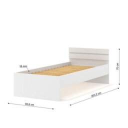 Arte Maja Eu Single Bed - White, 90 X 200Cm, Fresh Frame For Light-Filled Rooms - thumbnail 3