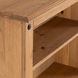 Seconique Corona 3 Shelf Low Bookcase In Distressed Waxed Pine Finish - thumbnail 7