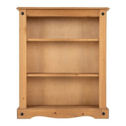 Seconique Corona 3 Shelf Low Bookcase In Distressed Waxed Pine Finish - thumbnail 4