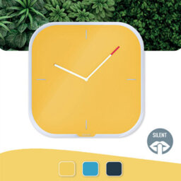 Leitz Cosy Silent Glass Office Bedroom Kitchen Wall Clock Warm Yellow - thumbnail 3