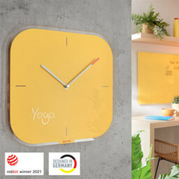 Leitz Cosy Silent Glass Office Bedroom Kitchen Wall Clock Warm Yellow - thumbnail 4