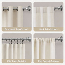 Oxford Homeware Satin Chrome Effect Extendable Curtain Pole With Metal Lamp Finials, (L)700mm-1200mm (Dia)28mm - thumbnail 6