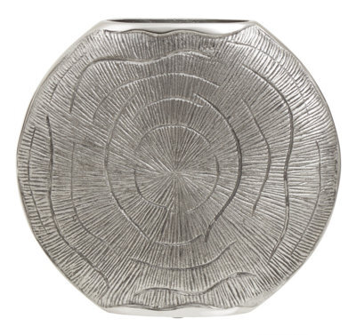 Orsina Silva Large Oak Effect Silver Finish Vase - image 1