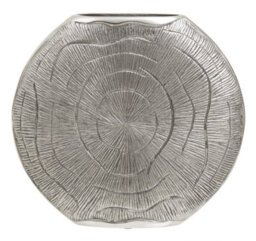 Orsina Silva Large Oak Effect Silver Finish Vase - thumbnail 1