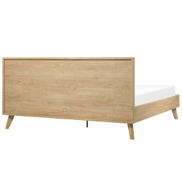 Beliani Bed Rattan Monpazier 180 X 200 Cm (Eu Super King) Light Brown - thumbnail 6