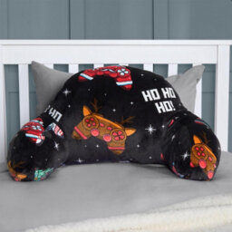 OHS Xmas Gaming Print Kids Cuddle Cushion Fleece Reading Pillow, Black - thumbnail 2