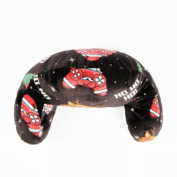 OHS Xmas Gaming Print Kids Cuddle Cushion Fleece Reading Pillow, Black - thumbnail 4