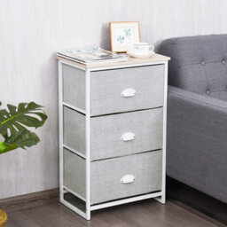 Gainoom Chest Of Drawers With 3 Drawers Home Metal Frame Storage Organizer Unit White - thumbnail 3