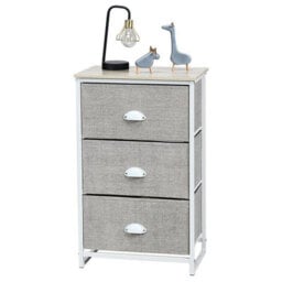 Gainoom Chest Of Drawers With 3 Drawers Home Metal Frame Storage Organizer Unit White - thumbnail 1