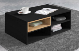 Arte Anette M Artisan Oak & Black Matte Coffee Table - Industrial Loft Style - 700mm X 370 mm X 940mm - thumbnail 2