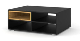 Arte Anette M Artisan Oak & Black Matte Coffee Table - Industrial Loft Style - 700mm X 370 mm X 940mm - thumbnail 1
