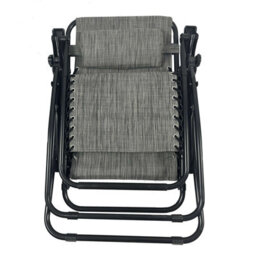 Birchtree Zero Gravity Chairs Sun Recliner Adjustable Chairs Folding Table Set Reclining Loungers Drink Holder Grey - thumbnail 8
