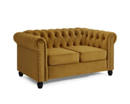 Home Detail Chester 2 Seater Sofa, Gold Velvet - thumbnail 2